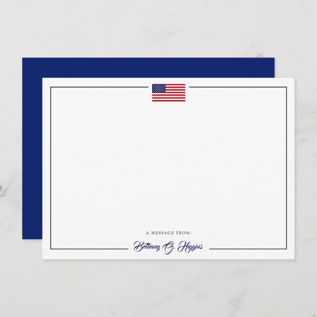 Patriotic Style America Flag | Office Stationary  (Front/Back)