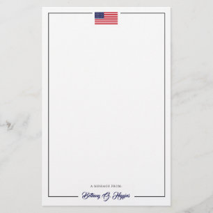 Patriotic Style America Flag   Office Stationary  Stationery