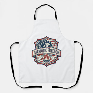 Patriotic Summer Camp Spirit Vector Graphic Tee_1 Apron