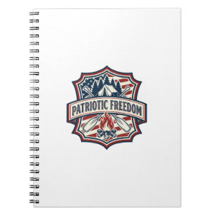 Patriotic Summer Camp Spirit Vector Graphic Tee_1 Notebook