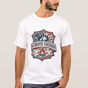 Patriotic Summer Camp Spirit Vector Graphic Tee_1 T-Shirt