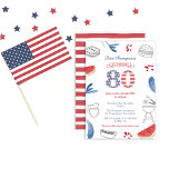 Patriotic Summer Cookout 80th Birthday Party Invitation<br><div class="desc">Stars and Stripes 80th Birthday invitation design for a family-friendly outdoors cookout or picnic party</div>