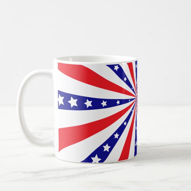 Patriotic Sun Burst Coffee Mug (Left)