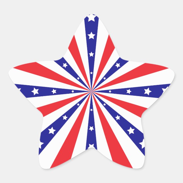 Patriotic Sun Burst Star Sticker (Front)