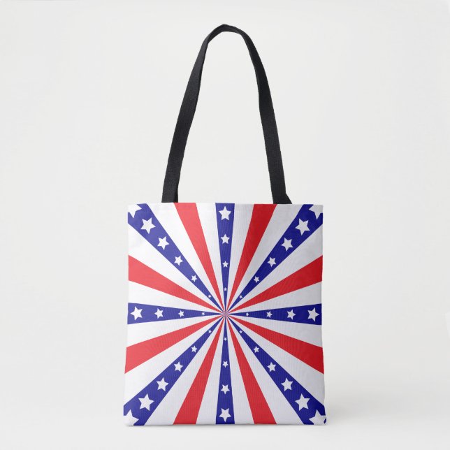 Patriotic Sun Burst Tote Bag (Front)