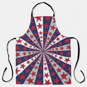 Patriotic Sunburst: American Flag Artwork Apron