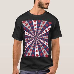 Patriotic Sunburst: American Flag Artwork T-Shirt