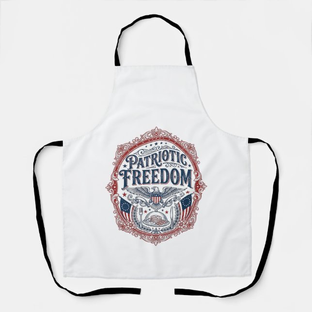 Patriotic Sunday Brunch Vector Graphic Tee_1 Apron (Front)