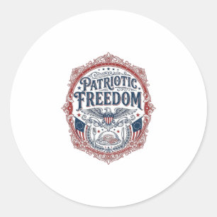 Patriotic Sunday Brunch Vector Graphic Tee_1 Classic Round Sticker