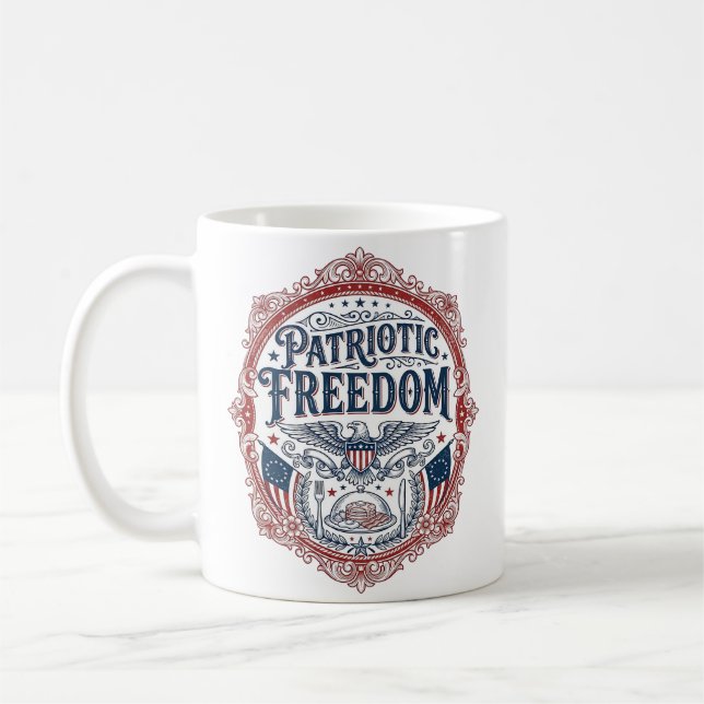 Patriotic Sunday Brunch Vector Graphic Tee_1 Coffee Mug (Left)