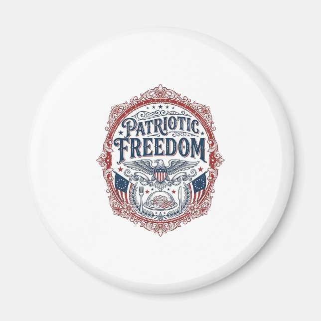 Patriotic Sunday Brunch Vector Graphic Tee_1 Magnet (Front)