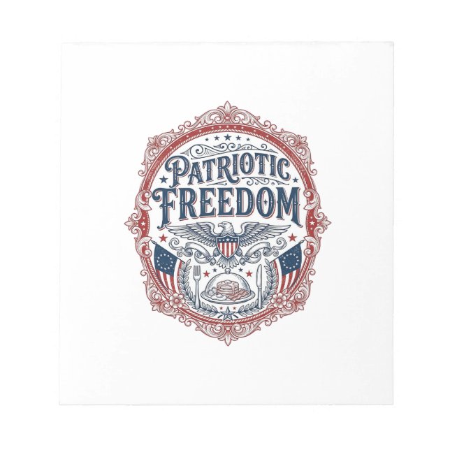 Patriotic Sunday Brunch Vector Graphic Tee_1 Notepad (Front)