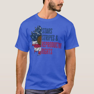 Patriotic Sunflower USA Stars Stripes Reproductive T-Shirt