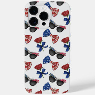 PATRIOTIC SUNGLASSES ROSES BOW TIES Case-Mate iPhone 14 PRO MAX CASE