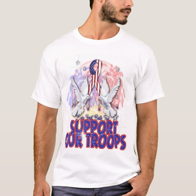 Patriotic "Support Our Troops" T-Shirt (Front)
