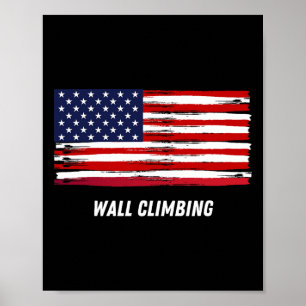 Patriotic Support Wall Climbing Usa Team Sport Ame Poster