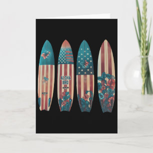 Patriotic Surfboards Surfing Surfboarder Surfer 4t Card