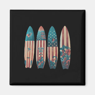 Patriotic Surfboards Surfing Surfboarder Surfer 4t Magnet