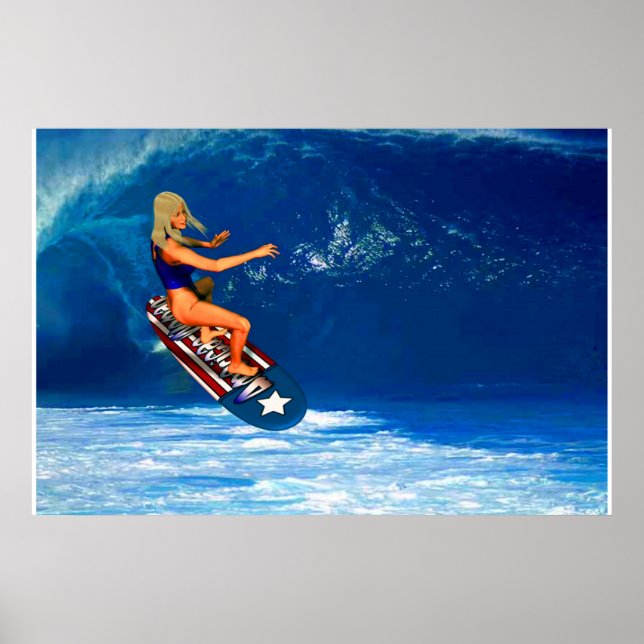 Patriotic Surfer Girl 2 Poster (Front)