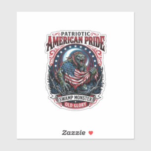 Patriotic Swamp Monster Old Glory Horror Monster P