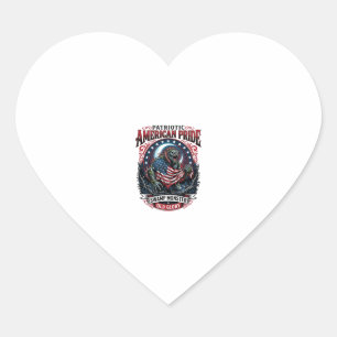 Patriotic Swamp Monster Old Glory Horror Monster P Heart Sticker