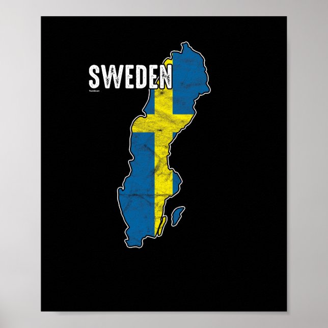 Patriotic Sweden Flag Swedish Nationalism Poster (Front)