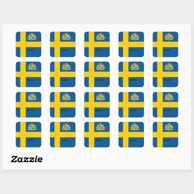 Patriotic Sweden & Swedish flag, holiday / sports Square Sticker (Sheet)