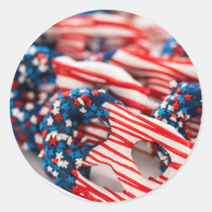Patriotic sweets classic round sticker