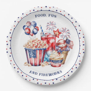Patriotic Sweets & Fireworks 4th of July Party  Paper Plate