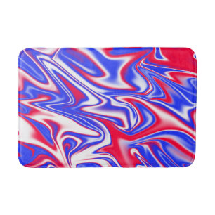 "Patriotic Swirl: The Red, White, and Blue Marble" Bath Mat