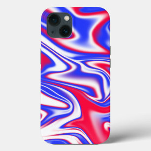 "Patriotic Swirl: The Red, White, and Blue Marble" iPhone 13 Case