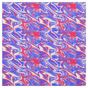 "Patriotic Swirl: The Red, White, and Blue Marble" Fabric
