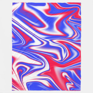 "Patriotic Swirl: The Red, White, and Blue Marble" Fleece Blanket