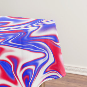 "Patriotic Swirl: The Red, White, and Blue Marble" Tablecloth