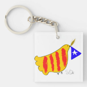 Patriotic Symbol, Catalonia freedom dove Key Ring