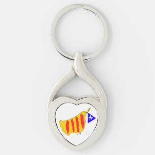 Patriotic Symbol, Catalonia freedom dove. Key Ring