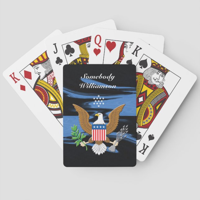 Patriotic Symbol of the United States personalise Playing Cards (Back)