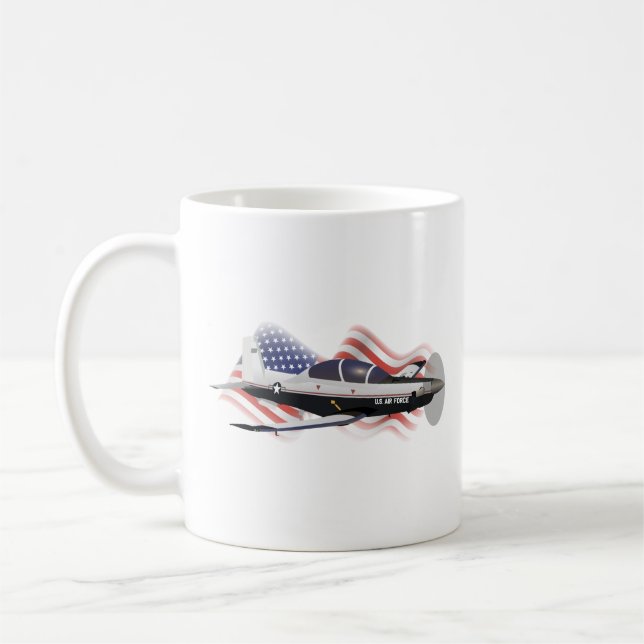 Patriotic T-6 Texan II Trainer Aircraft Coffee Mug (Left)
