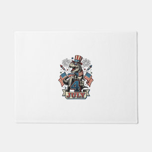 Patriotic T-Rex 4th of July Vintage Shirt Design_1 Doormat
