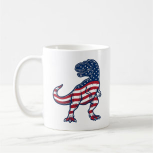 Patriotic T-Rex American Flag Dinosaur Design_1 Coffee Mug