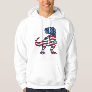 Patriotic T-Rex American Flag Dinosaur Design_1 Hoodie