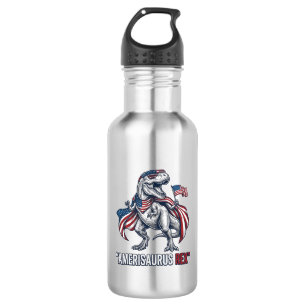 Patriotic T-Rex Amerisaurus Rex White Shirt Design 532 Ml Water Bottle