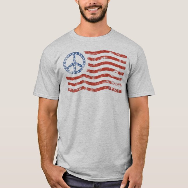 Patriotic T-Shirt (mens womens kids) Peace Flag (Front)