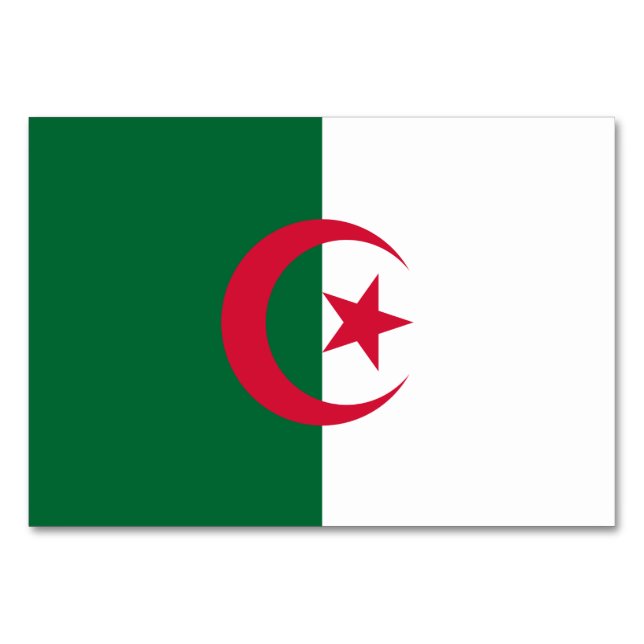 Patriotic table card with Flag of Algeria (Back)