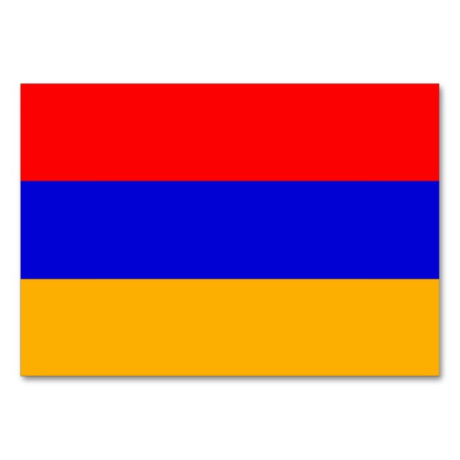 Patriotic table card with Flag of Armenia (Front)