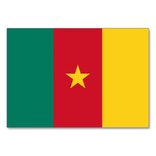 Patriotic table card with Flag of Cameroon