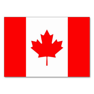 Patriotic table card with Flag of Canada