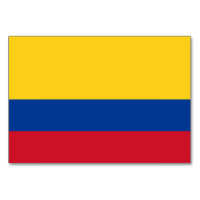 Patriotic table card with Flag of Colombia
