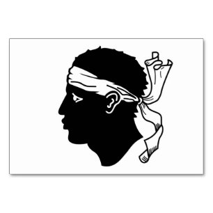 Patriotic table card with Flag of Corsica