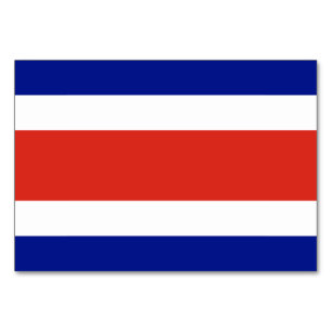 Patriotic table card with Flag of Costa Rica